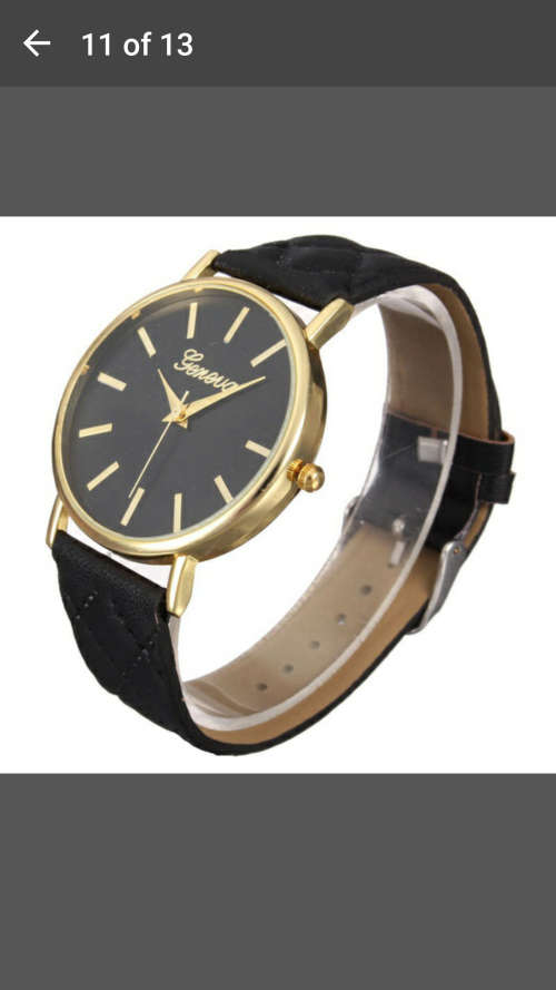 Women's Fashion Geneva Checkers Leather strap dial Quartz casual bracelet Watch