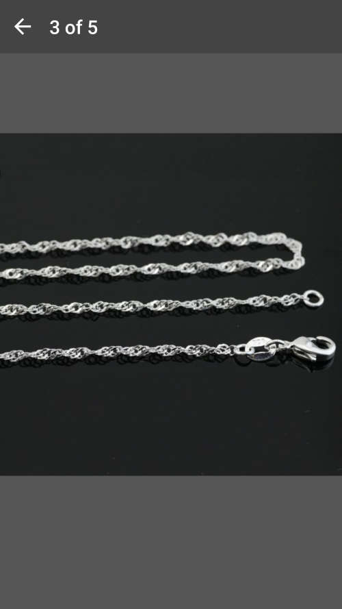 AWESOME - Silver 1.5MM Charm Water Wave Chain Necklace - 28 Inch - NICE GIFT