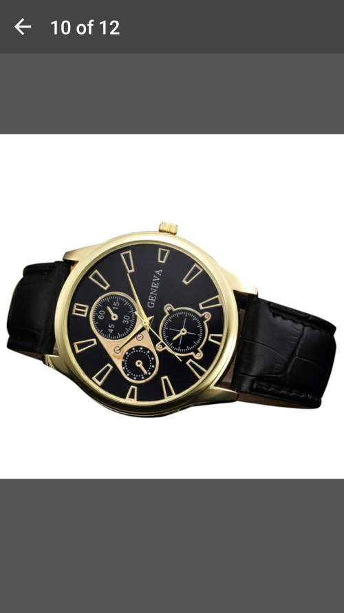 Geneva Unisex Faux Leather Quartz Analog Wrist Watch - Awesome Watch