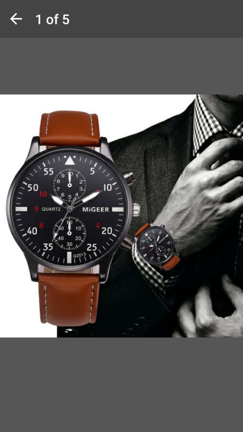 Migeer - Retro Design Leather Band Analog Alloy Quartz Wrist Watch - Blue Face - Awesome!