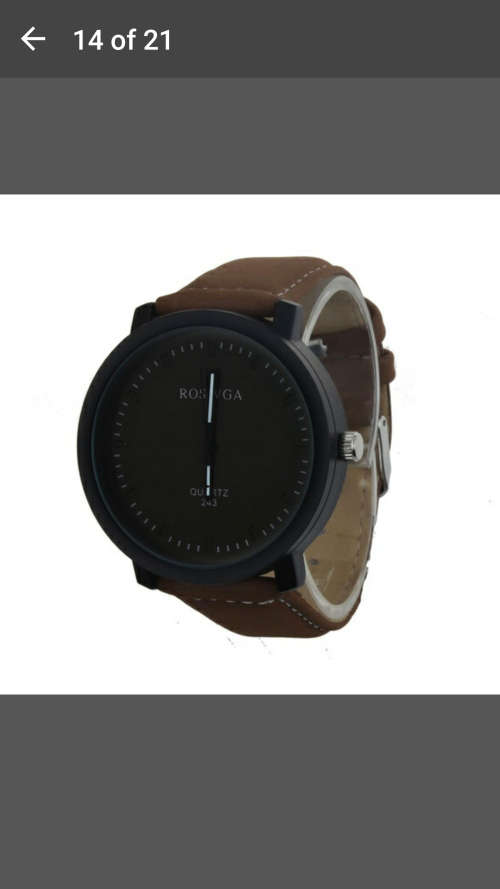 Rosivga 243 Unisex Watch Quartz Leather Strap Knit Scale Wrist Watch - Coffee