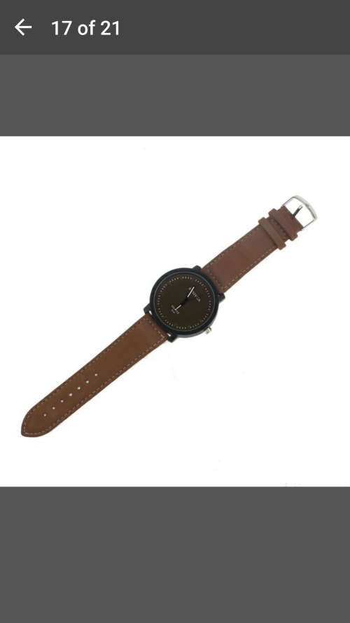 Rosivga 243 Unisex Watch Quartz Leather Strap Knit Scale Wrist Watch - Coffee