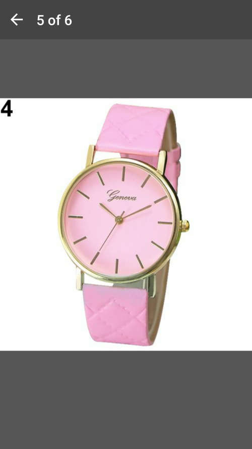 Geneva Checkers Faux Leather Quartz Analog Wrist Watch - Pink