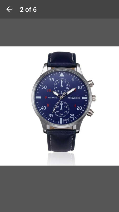 Migeer - Retro Design Blue Leather Band Analog Alloy Quartz Wrist Watch - Awesome! V