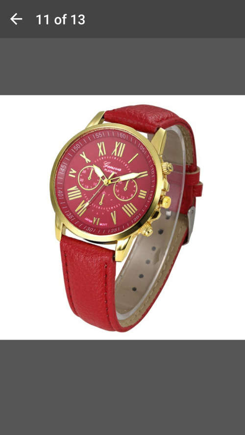 Women's Fashion Geneva Leather strap dial Quartz casual bracelet Watch