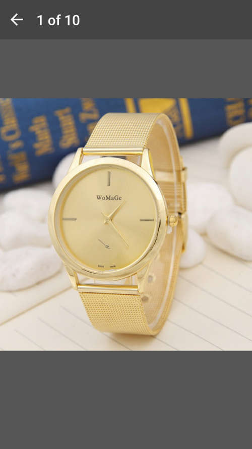 Womage Women Luxury Quartz Watch - Gold Stainless Steel dress Watch