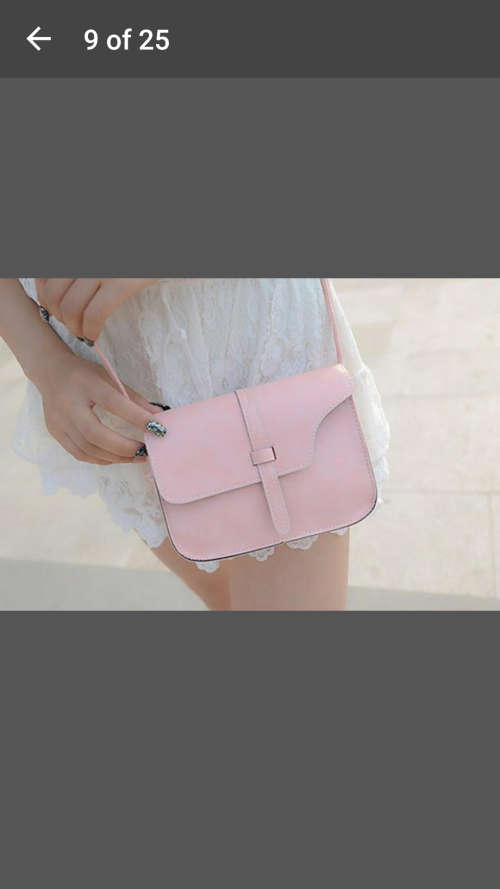 Women Shoulder Bag Faux Leather Casual Satchel Crossbody Tote Handbag Pink - V