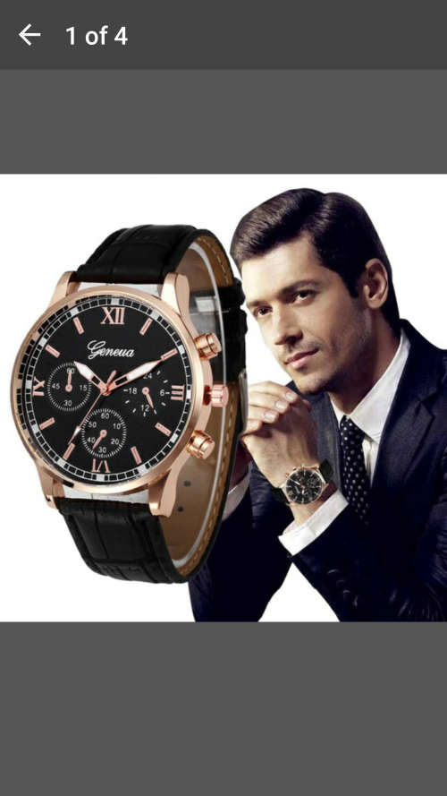 Geneva - New Fashion Men Casual/Business Leather Band Quartz Analog Wrist Watch