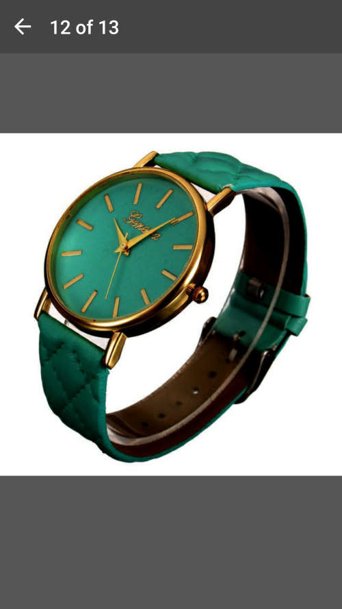 Women's Fashion Geneva Checkers Leather strap dial Quartz casual bracelet Watch