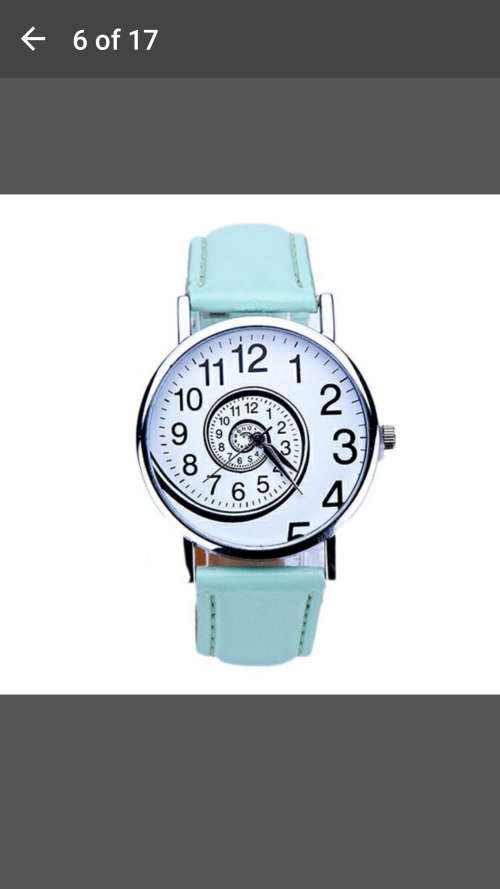Super Hot Women Swirl Pattern Leather Analog Quartz Wrist Watch