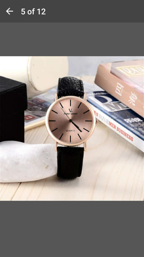 V6 Rose Gold Watch - Leather Quartz Ladies Watch