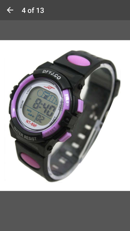 Fashion Rubber Band Crazy Lights Wristwatch - Kids - Black and Purple