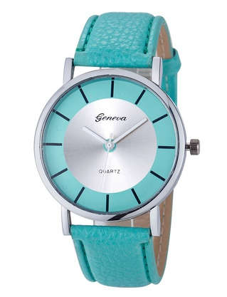 Geneva Women Fashion Retro Dial Leather Band Analog Quartz Wrist Watch
