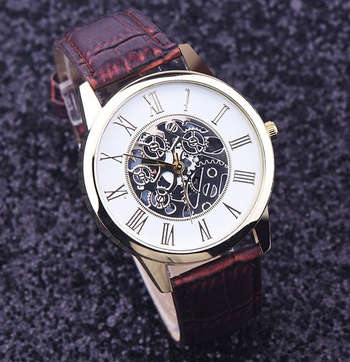 Different - Fashion Rome Digital Leather Band Analog Dial Quartz Wrist Watch