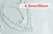 Silver necklace for men 22 inch Silver chain - 4.5mm x 50cm