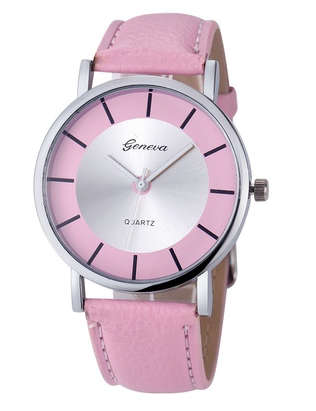 Geneva Women Fashion Retro Dial Leather Band Analog Quartz Wrist Watch