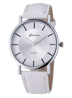 Geneva Women Fashion Retro Dial Leather Band Analog Quartz Wrist Watch