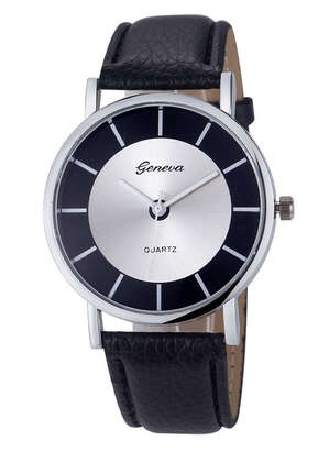 Geneva Women Fashion Retro Dial Leather Band Analog Quartz Wrist Watch