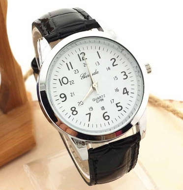 Popular 1PC Elegant Analog Luxury Sports Leather Strap Quartz Mens Wrist Watch
