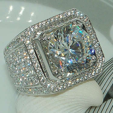 White Stone 925 Sterling Silver Ring - Size 7