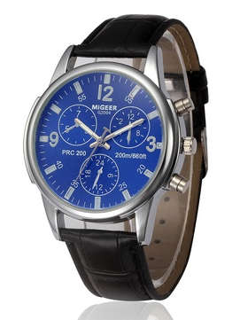 Migeer - Retro Design Leather Band Analog Alloy Quartz Wrist Watch - Dark Blue Face - Awesome!
