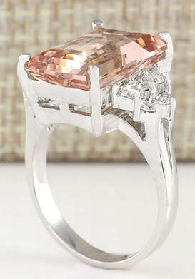 Created Morganite - Champagne - 925 Sterling Silver Ring - Size 6