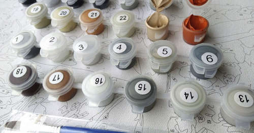 Paint by numbers canvas art cattle Nguni