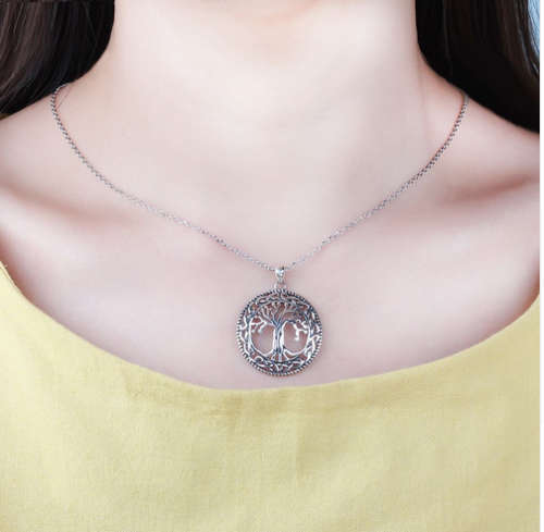 Ladies tree of Life Large Pendant Necklace 45cm Jewellery 925 Sterling Silver