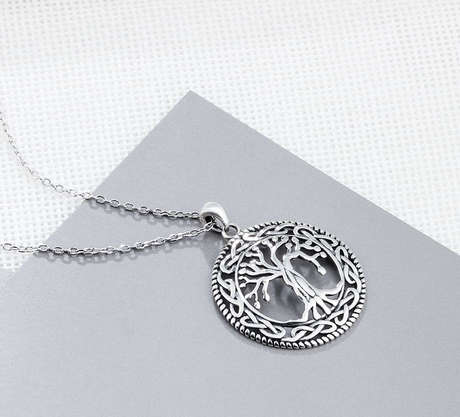 Ladies tree of Life Large Pendant Necklace 45cm Jewellery 925 Sterling Silver