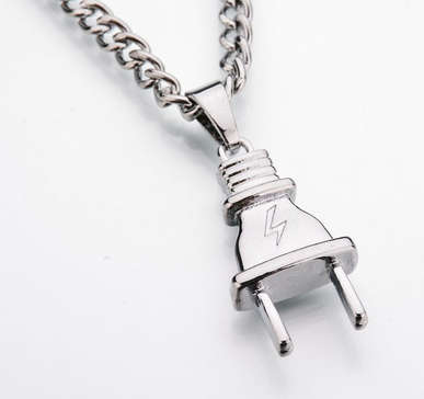 Gold-color/silver Electrical Plug Pendants Necklaces Men/Women Hip Hop Charm Chains