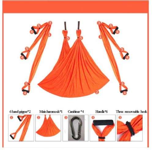 Yoga decompression hammock trapeze anti-gravity aerial traction strap blue