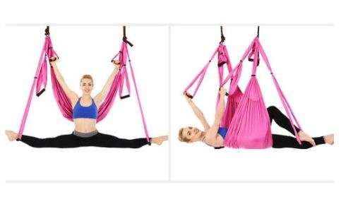 Yoga decompression hammock trapeze anti-gravity aerial traction strap blue