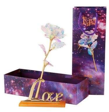 Valentines day gift with love base and led light up rose