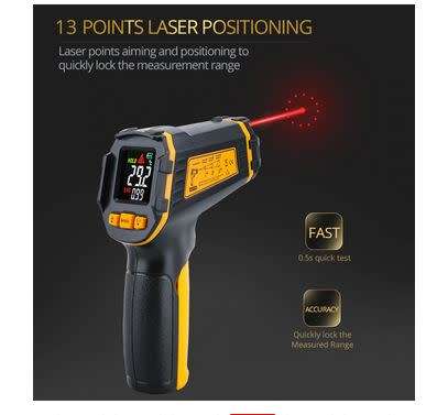 Infrared Thermometer Non-contact Temperature Tester 13 point lazer positioning LCD Display