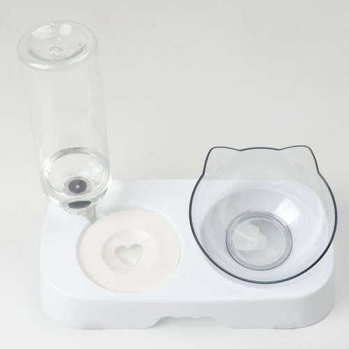 2 in 1 Pet Water Fountain Pet Rice Basin Anti-Tipping Automatic Water Dispenser