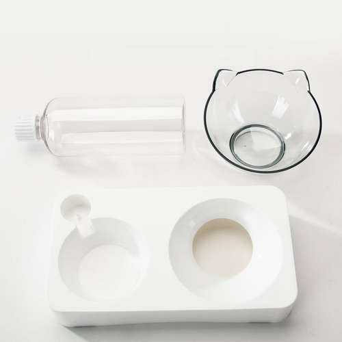 2 in 1 Pet Meal Basin Pet Water Fountain Anti-tip Automatic Water Dispenser