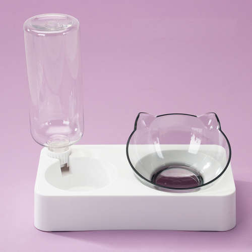 2 in 1 Pet Meal Basin Pet Water Fountain Anti-tip Automatic Water Dispenser