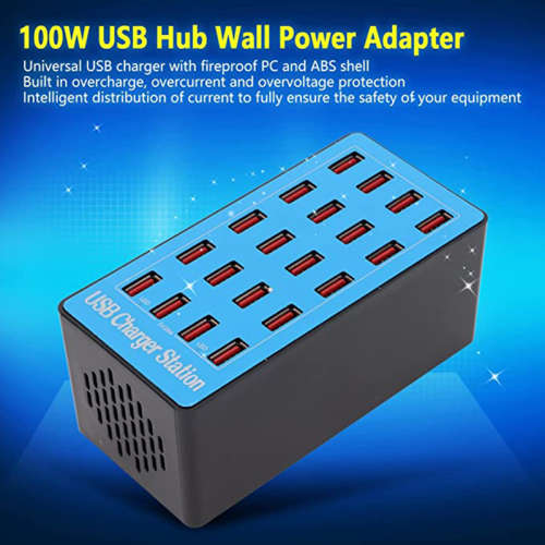5V20A 100W 20-port USB Charger With Built-in Cooling