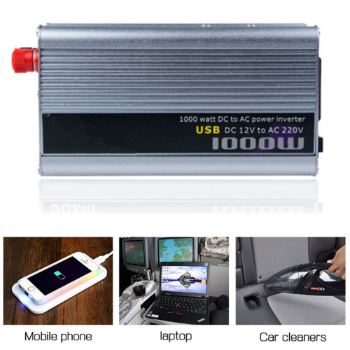 1000W Silver Inverter Car Battery Converter Electrical Switch