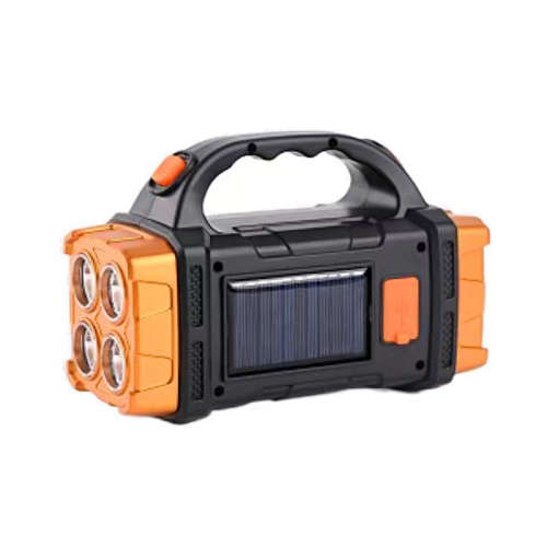 4 LED Portable Solar Torch with Work Light USB Rechargeable Handheld COB