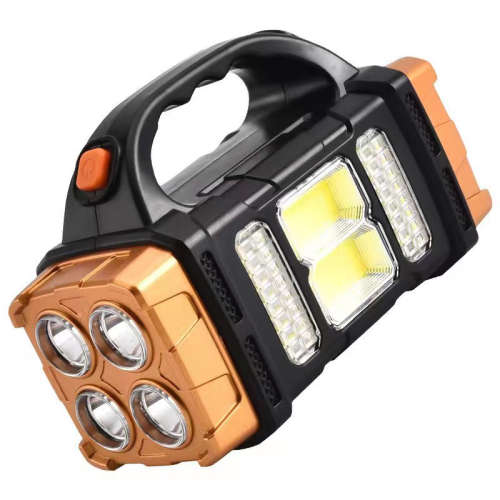 4 LED Portable Solar Torch with Work Light USB Rechargeable Handheld COB