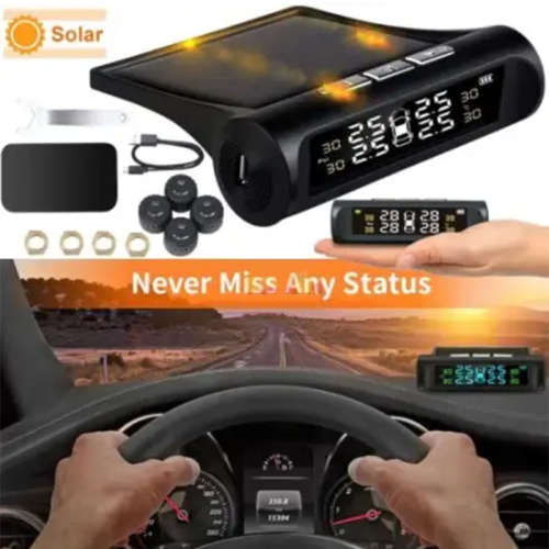 Solar Wireless Tire Pressure Monitoring System Supports USB Charging