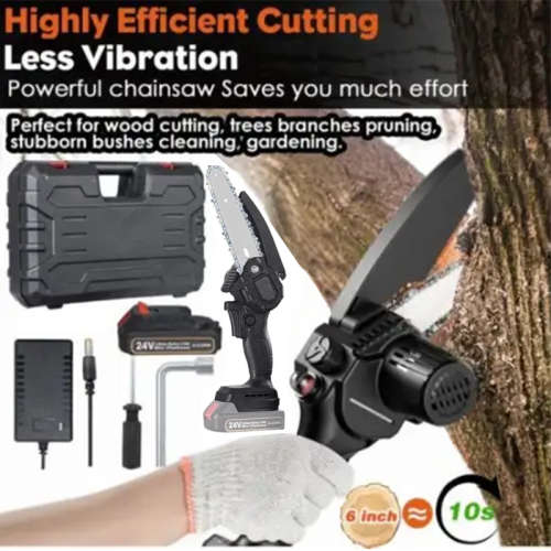 24V Cordless Chainsaw Tool Box with Accessories Mini Electric Chainsaw