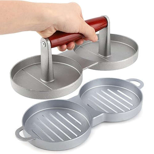 Salinr Hamburger Press Meat Press Putty Press Hamburger Press Mold Round Double Lattice Easy to Grip