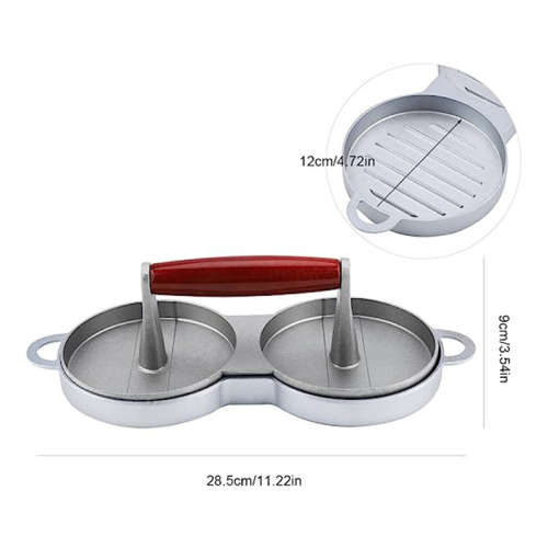 Salinr Hamburger Press Meat Press Putty Press Hamburger Press Mold Round Double Lattice Easy to Grip