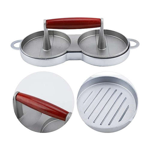 Salinr Hamburger Press Meat Press Putty Press Hamburger Press Mold Round Double Lattice Easy to Grip