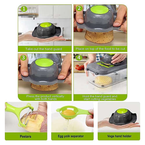 Vegetable Cutter Cube 22 in 1 Portable Vegetable Slicer with 13 Stainless Steel Blades and Peeler