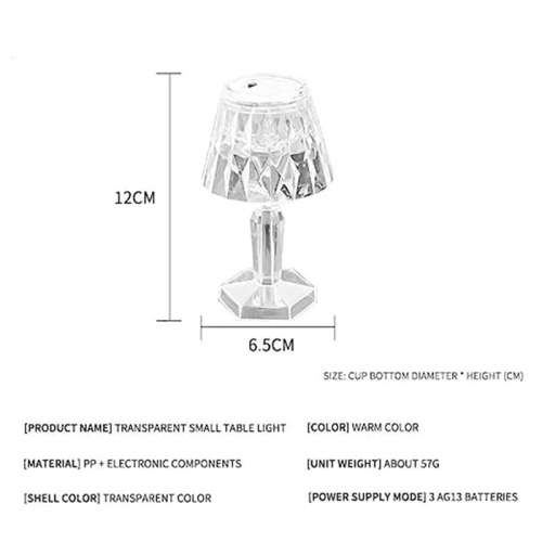 KUNYA LED Crystal Table Lamp Acrylic Diamond Night Light