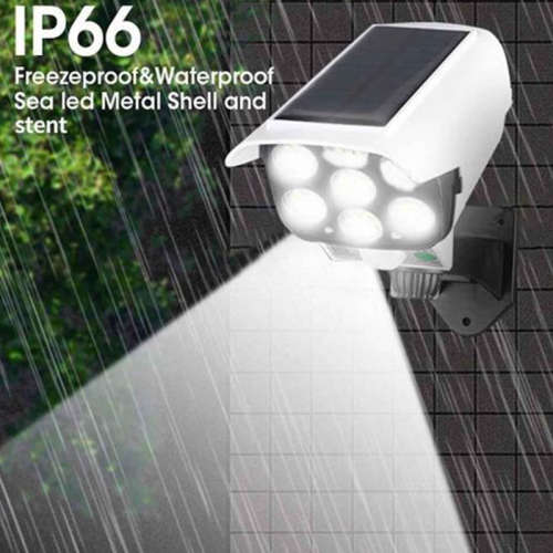 Solar Powered Motion Sensor Fake Dummy Camera Wall Light 3 In1