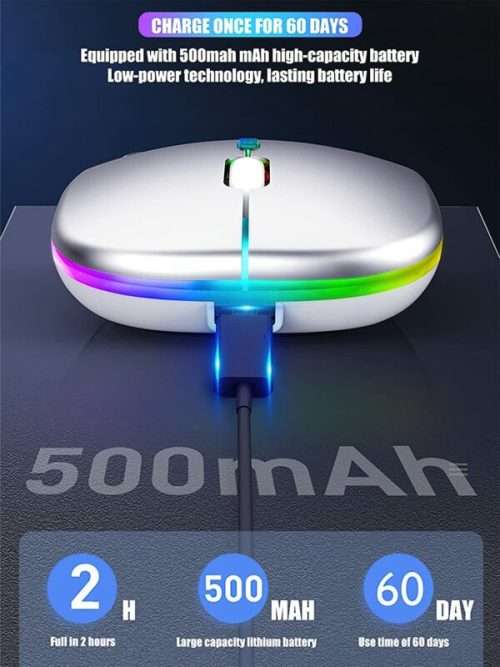 USB Rechargeable RGB 2.4Ghz Wireless Slim Mouse